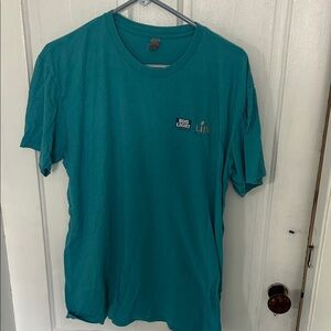 Teal Men's T-Shirt with Bud Lite SuperBowl 54